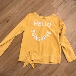 An old navy yellow sweatshirt